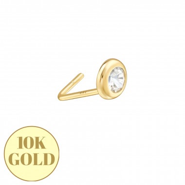 3mm Rubover Setting - 10K Gold Nose Studs SD48906