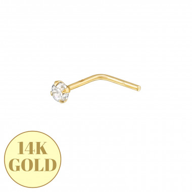 2mm 4 Prong - 14K Gold Nose Studs SD48908