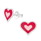 Heart - 925 Sterling Silver Kids Ear Studs SD11750