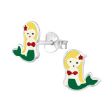 Mermaid - 925 Sterling Silver Kids Ear Studs SD17791