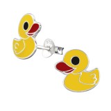 Duck - 925 Sterling Silver Kids Ear Studs SD3729