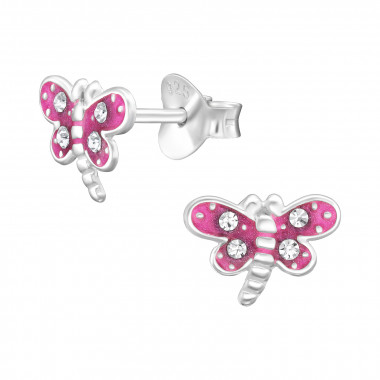 Dragonfly - 925 Sterling Silver Kids Ear Studs SD45355