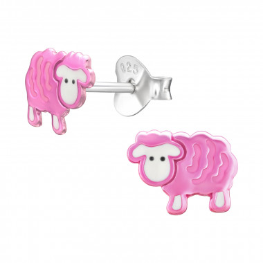 Sheep - 925 Sterling Silver Kids Ear Studs SD45380