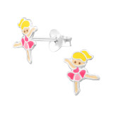 Ballerina - 925 Sterling Silver Kids Ear Studs SD46112
