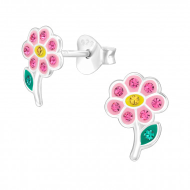 Flower - 925 Sterling Silver Kids Ear Studs SD47229