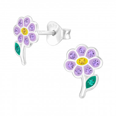 Flower - 925 Sterling Silver Kids Ear Studs SD47230