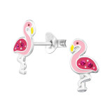 Flamingo - 925 Sterling Silver Kids Ear Studs SD47304