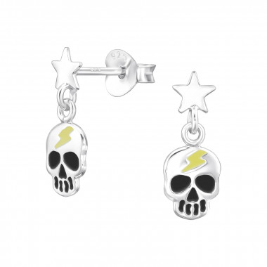 Skull - 925 Sterling Silver Kids Ear Studs SD47836