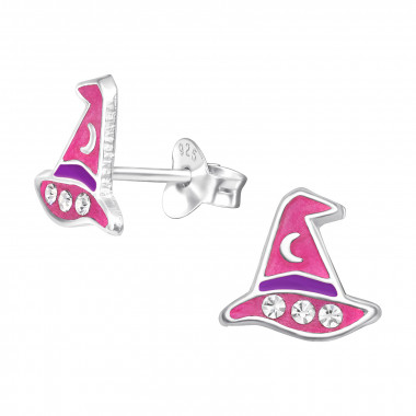 Witch Hat - 925 Sterling Silver Kids Ear Studs SD47865