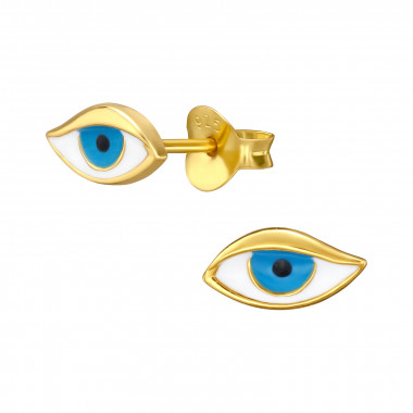 Evil Eye - 925 Sterling Silver Kids Ear Studs SD47947