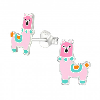 Alpaca - 925 Sterling Silver Kids Ear Studs SD47971