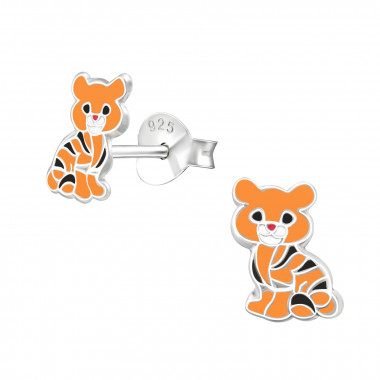 Tiger - 925 Sterling Silver Kids Ear Studs SD47988