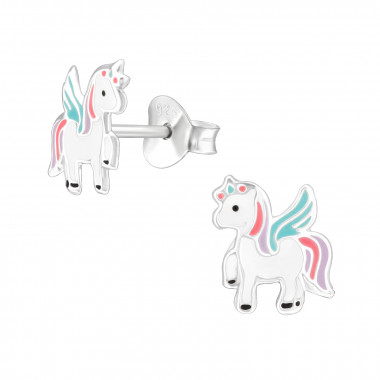 Unicorn - 925 Sterling Silver Kids Ear Studs SD48001