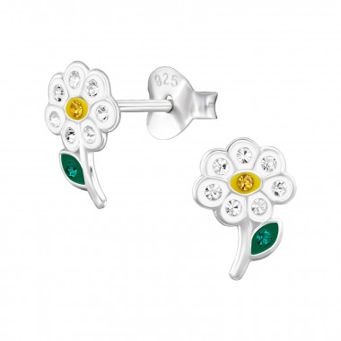 Flower - 925 Sterling Silver Kids Ear Studs SD48009