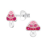 Mushroom - 925 Sterling Silver Kids Ear Studs SD48010