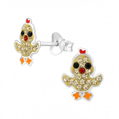 Chicken - 925 Sterling Silver Kids Ear Studs SD48362