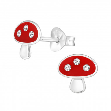 Mushroom - 925 Sterling Silver Kids Ear Studs SD48789