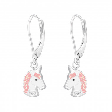 Unicorn Lever Back Earrings - 925 Sterling Silver Kids Earrings SD37592