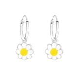 Hanging Flower - 925 Sterling Silver Kids Hoops SD37219