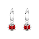 Ladybug - 925 Sterling Silver Kids Hoops SD41461