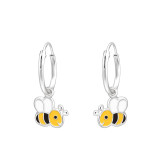 Hanging Bee - 925 Sterling Silver Kids Hoops SD42194