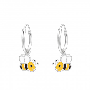 Hanging Bee - 925 Sterling Silver Kids Hoops SD42194