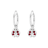 Ladybug - 925 Sterling Silver Kids Hoops SD43197