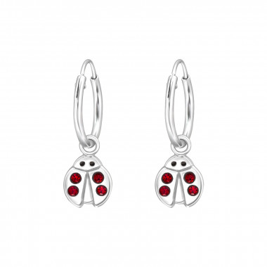 Ladybug - 925 Sterling Silver Kids Hoops SD43197