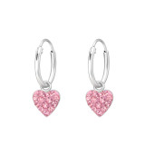 Heart - 925 Sterling Silver Kids Hoops SD46389