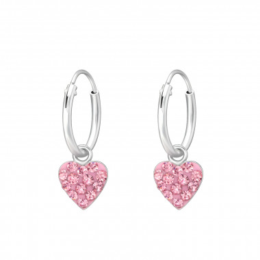 Heart - 925 Sterling Silver Kids Hoops SD46389