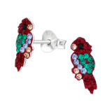 Parrot - 925 Sterling Silver Kids Ear Studs with Crystal SD22332