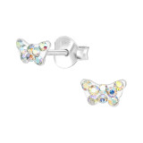 Butterfly - 925 Sterling Silver Kids Ear Studs with Crystal SD22936