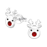 Raindeer - 925 Sterling Silver Kids Ear Studs with Crystal SD33415