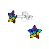 Star - 925 Sterling Silver Kids Ear Studs with Crystal SD33696