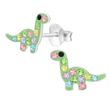 Dinosaur - 925 Sterling Silver Kids Ear Studs with Crystal SD42933