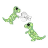 Dinosaur - 925 Sterling Silver Kids Ear Studs with Crystal SD43039