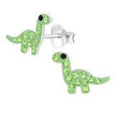 Dinosaur - 925 Sterling Silver Kids Ear Studs with Crystal SD43041