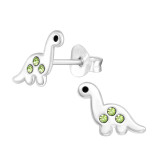 Dinosaur - 925 Sterling Silver Kids Ear Studs with Crystal SD43181