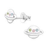 Saturn - 925 Sterling Silver Kids Ear Studs with Crystal SD43892