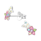 Shooting Star - 925 Sterling Silver Kids Ear Studs with Crystal SD46602