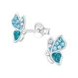 Butterfly - 925 Sterling Silver Kids Ear Studs with Crystal SD47900