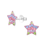 Star - 925 Sterling Silver Kids Ear Studs with Crystal SD48153