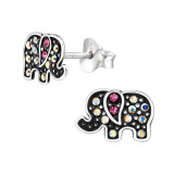 Elephant - 925 Sterling Silver Kids Ear Studs with Crystal SD48361