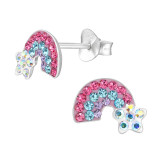 Rainbow - 925 Sterling Silver Kids Ear Studs with Crystal SD48444