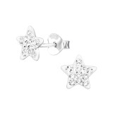 Star - 925 Sterling Silver Kids Ear Studs with Crystal SD48898