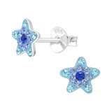 Starfish - 925 Sterling Silver Kids Ear Studs with Crystal SD48952