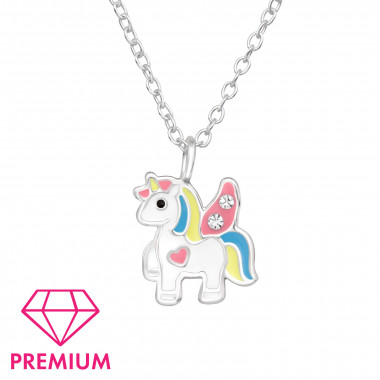 Unicorn - 925 Sterling Silver Kids Necklaces SD40426