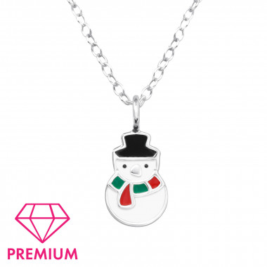 Snowman - 925 Sterling Silver Kids Necklaces SD48246