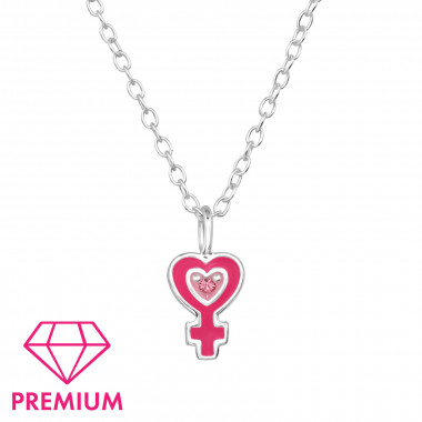 Heart + Cross - 925 Sterling Silver Kids Necklaces SD48775