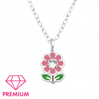 Flower - 925 Sterling Silver Kids Necklaces SD48801